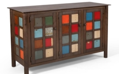 JIM ROSE, Wisconsin, b. 1966, "Quilted" hot-rolled steel sideboard, Height 36". Width 60". Depth 21.5".