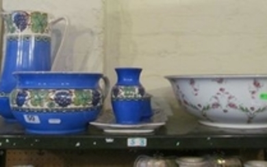 A jug and basin set (sa/f) and a bowl