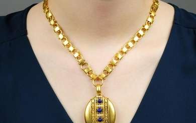 A late Victorian gold, lapis lazuli and split pearl