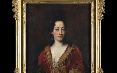 North Italian master, early 18th century Portrait of a lady Oil on canvas, 79x65.5 cm. Carved giltwood frame
