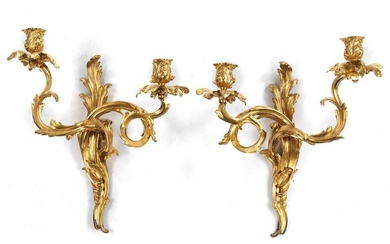 Paar vergoldete Louis XV-Wandappliken