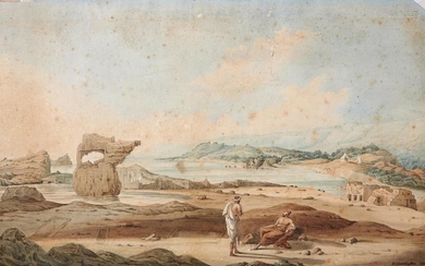R.C. Carrington, Views over Ancient Appolonia in Cyrenaica, original watercolour on paper [Libya, dated 1864]