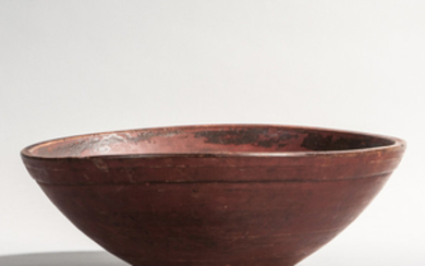 Red-painted Turned Maple Bowl