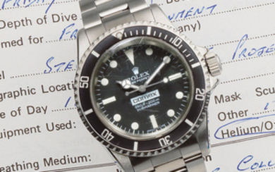Rolex. A rare stainless steel automatic divers bracelet watch made for Comex with extensive Comex paraphernalia and dive log books