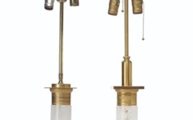 TWO PAIRS OF ORMOLU-MOUNTED ROCK CRYSTAL LAMPS, 20TH CENTURY