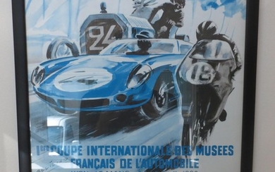 Two posters for events at Car and Motorcycle races at Le Mans