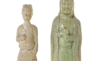 * Two Pottery Male Figures