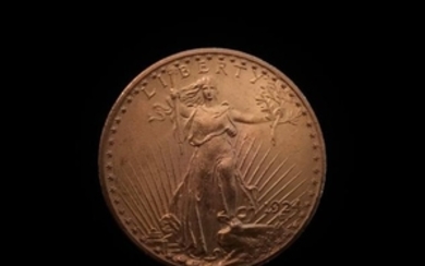 Une pièce en or de 20 dollars 1924