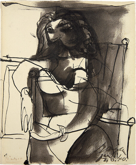 Pablo Picasso, Buste de femme assise dans un fauteuil