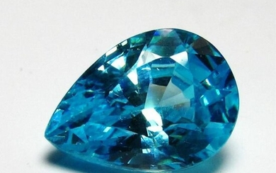 5.5ct Pear-Cut Blue BiancoÂ® Lab Created Diamond