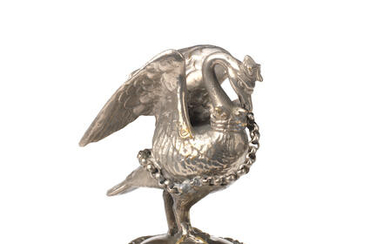 A 'Bohun Royal Swan' mascot, 1920s, specially commissioned by the Luttrell Family, Barony of Dunster