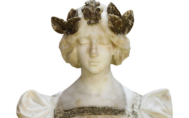 Continental carved marble bust