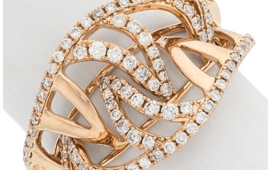 74050: Diamond, Rose Gold Ring Stones: Full-cut diamon