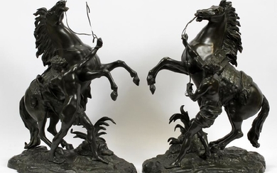 AFTER GUILLAUME COUSTOU, BRONZE MARLY HORSES