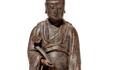 A GILT-LACQUERED BRONZE FIGURE OF WENCHANG