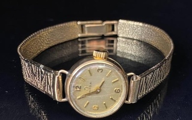 9ct gold vintage 1960s ladies OMEGA wrist watch on 9ct gold ...