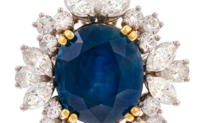 A 15.79 ct Unheated Burmese Sapphire & Diamond Ring