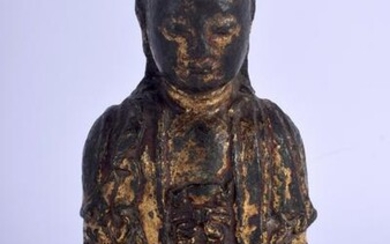 A 16TH/17TH CENTURY CHINESE LACQUERED IRON FIGURE OF