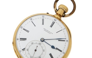 SOLD. A 18k gold open-face and pin-set pocket watch, signed Carl Ranchs Eftf. Kjøbenhavn. Vægt i alt 90 g. Kassediam. 46 mm. – Bruun Rasmussen Auctioneers of Fine Art