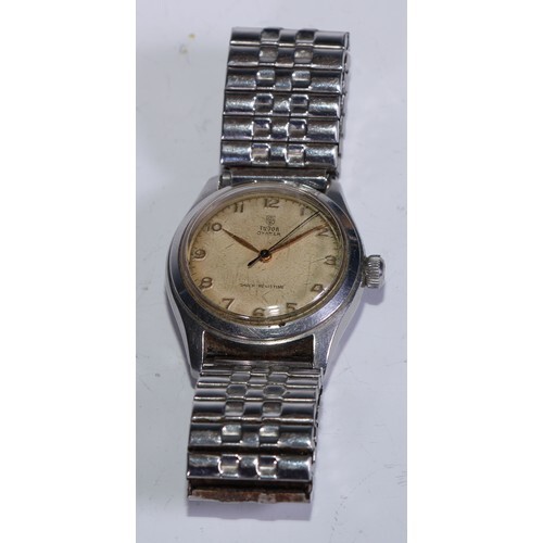 A 1940's-50's Tudor Rolex 7803 Oyster wristwatch, textured d...