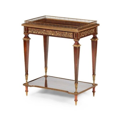 A 19TH CENTURY MAHOGANY AND GILT BRONZE MOUNTED TABLE IN THE...