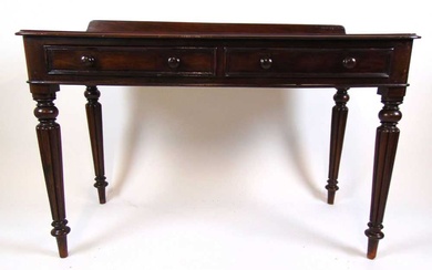 A 19th century mahogany two drawer side table , the...