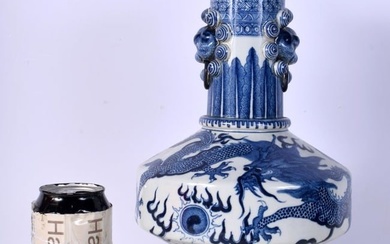 A 20th Century Chinese porcelain blue and white Dragon vase 31 cm.