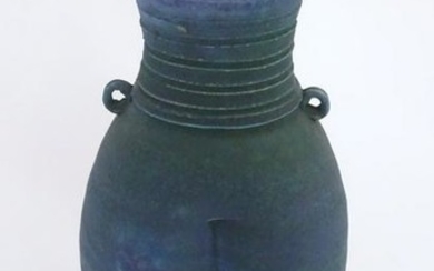 A 20thC studio pottery barium glaze vase by Simon Shaw