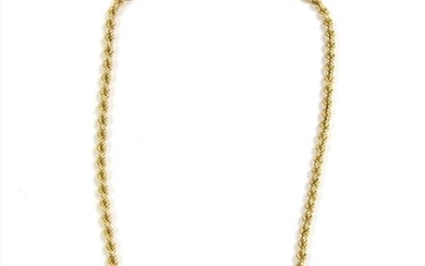 A 9ct gold rope link chain