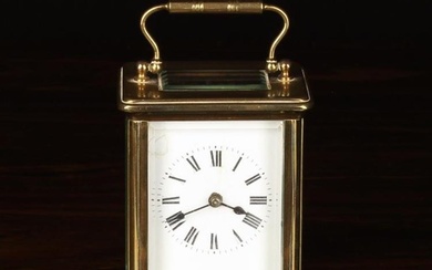 A Brass Carriage Clock 5¾'' (14.5 cm) in height.
