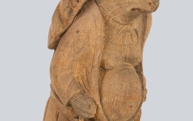A Carved Bamboo Root Figurine of Tanuki, Japan.