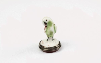 A Chelsea Porcelain Seal Formed as a Parrot