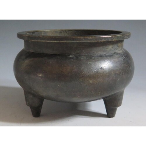 A Chinese Bronze Censer with four character mark to base, 13...