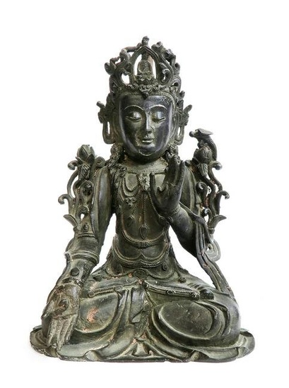 A Chinese Bronze Seated Buddha
