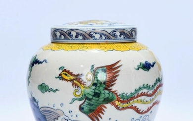 A Chinese Doucai Dragon&phoenix Pattern Porcelain Jar
