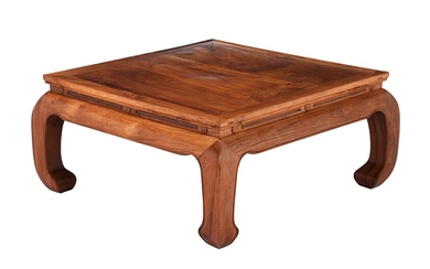 A Chinese hardwood low coffee table