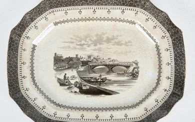 A Circa 1850 Transferware Platter, Cuban Scene