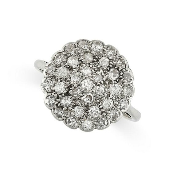 A DIAMOND CLUSTER DRESS RING in 18ct white gold and