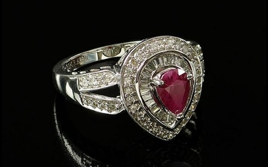 A Diamond and Ruby Composite Ring.