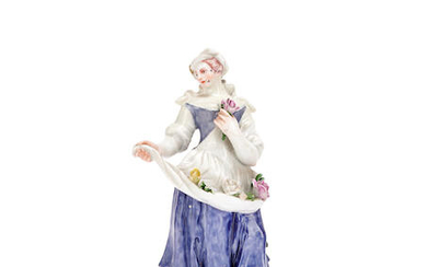 A Doccia figure of a flower seller, circa 1760-70