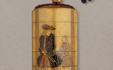 A FIVE-CASE LACQUER INRO EDO PERIOD (19TH CENTURY), SIGNED YOYUSAI (HARA YOYUSAI; 1769-1845)