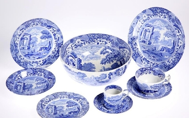 A GROUP OF COPELAND SPODE BLUE ITALIAN TABLE WARES