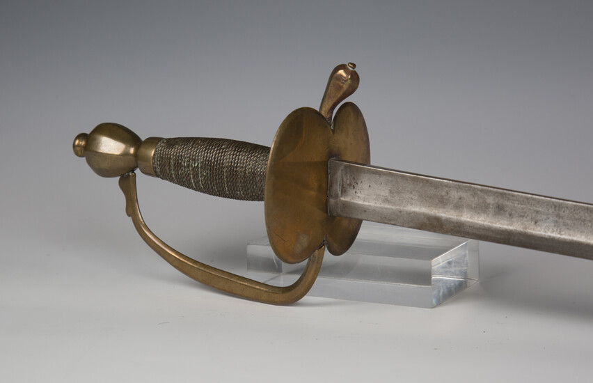 A George III 1796 pattern infantry officer's sword with straight single-edged fullered blade wi