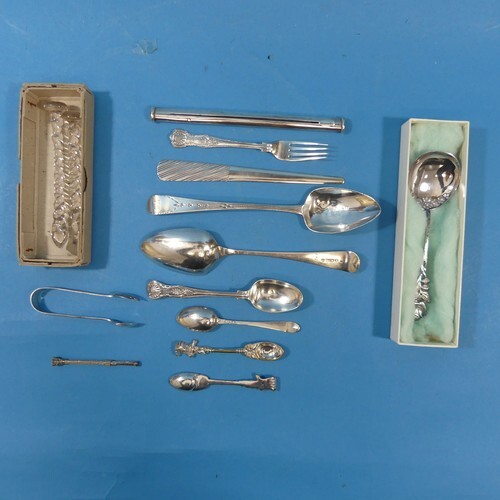 A George V silver Spoon and Fork Set, by Walker & Hall, ...