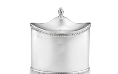 A George V silver tea caddy, Haseler Brothers, 1901
