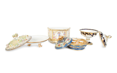 A Group of Four French Porcelain Serving Items