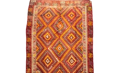 A HAND KNOTTED KHELIM RUG, EARLY 20TH CENTURY, probably Turk...