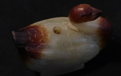 A HETIAN JADE PENDANT SHAPED WITH DUCK