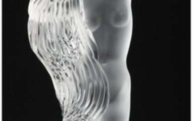 A Lalique Clear and Frosted Glass Grande Nue Néréides Figure (post-1945)
