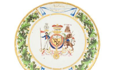 A London-decorated Paris dish from the 'Nelson Set Dessert Service',...